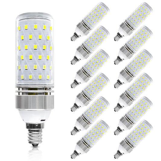 12Pack Super Bright E12 LED Bulbs, 16W 1500LM E12 Bulbs, Warm White 2800K Lights, CRI80+, 120W Incandescent Bulb Equivalent, E12 Base Non-Dimmable LED Lamp