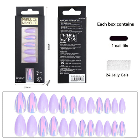 5/30 New Arrivals-Baize Handmade Press-on Nails ,Pink,Med Almond,24ct