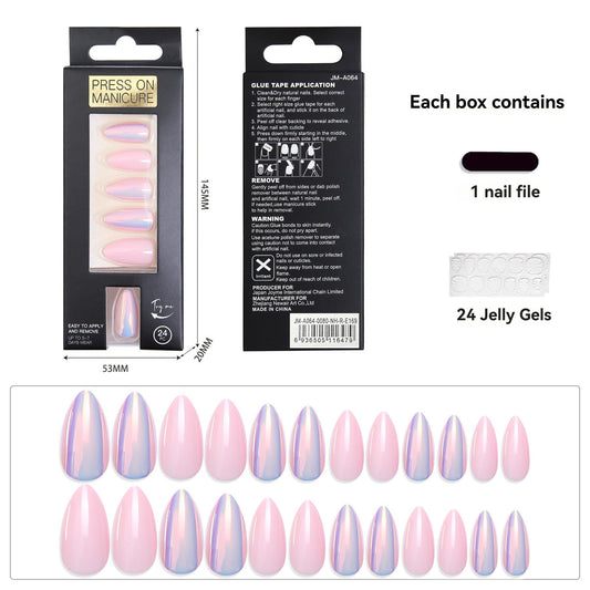 5/30 New Arrivals-Baize Handmade Press-on Nails ,Pink,Med Almond,24ct